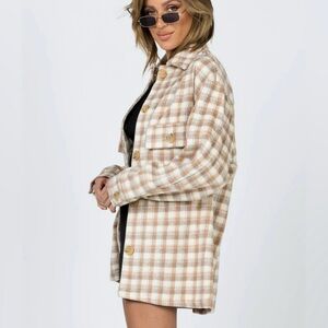 Princess Polly Plaid Cheyenne Beige Jacket